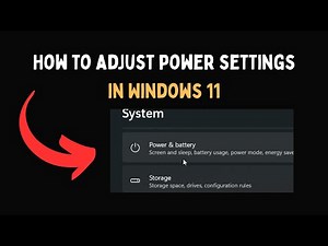 How to adjust power settings in Windows 11