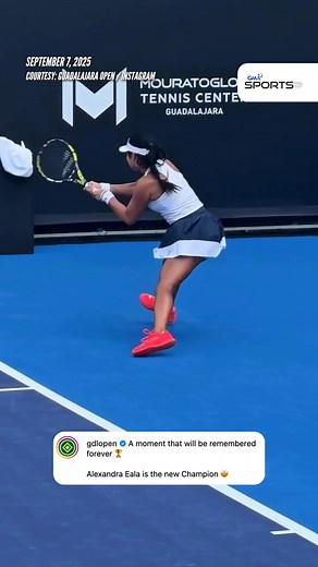 HER WINNING MOMENT! 🎾 🏆 WATCH: Alex Eala claimed her first WTA125 title after beating Hungary's Panna Udvardy, 1-6, 7-5, 6-3, in the finals of the Guadalajara 125 Open early Sunday morning. This is also the first time a Filipino won a WTA 125 title. READ: ⁦https://www.gmanetwork.com/news/sports/othersports/958293/alex-eala-becomes-first-filipino-to-win-wta-title/story/ Follow #GMASports for more updates. 🎥: Guadalajara Open / Instagram | GMA News