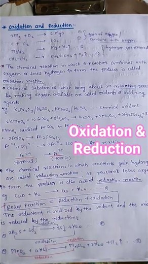 Oxidation and Reduction