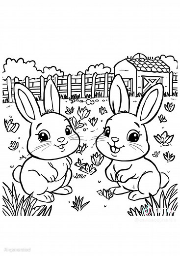 10 Printable Bunny Rabbit Colouring Pages