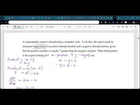 Optimization (Calculus: Finding Max/Min of function)