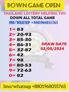 Down Game Open For 02/05/2024 Follow : Thailand Lottery Helping Tips | T-Luck 555