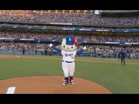 Hello Kitty’s PURR-fect first pitch!