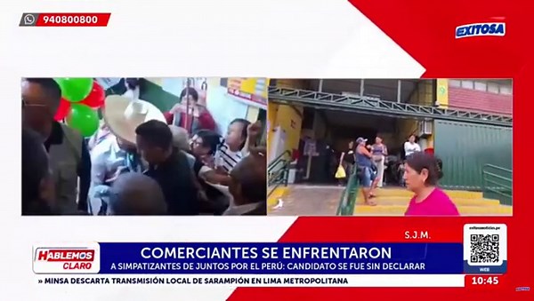 Roberto Sánchez protagoniza una tensa visita al mercado de San Juan de Miraflores: comerciantes se enfrentaron por su presencia