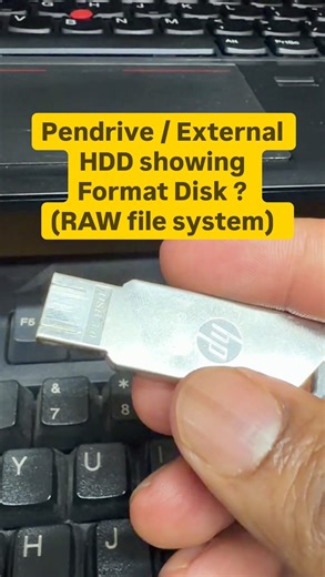 Sunil Poovathikkal on Instagram: "Pendrive / External HDD showing Format Disk ? (RAW file system), just try this! #new #windows #microsoft #windowstips #windows11"