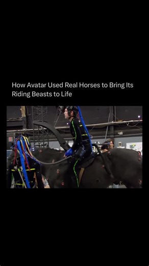 How Everything Works on Instagram: "In Avatar, the creatures the Na’vi ride weren’t animated from imagination alone. To make their movement feel believable, James Cameron’s team recorded the motion of real horses using performance-capture technology. Horses were fitted with tracking markers so their muscle shifts, leg timing, weight transfer, and riding dynamics could be digitally captured in three-dimensional space. That data was then mapped onto Avatar’s alien mounts, allowing the animators to
