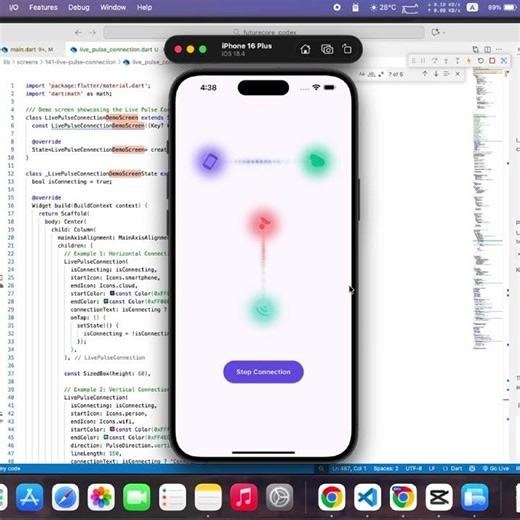 Live Pulse Connection Animation in #flutter