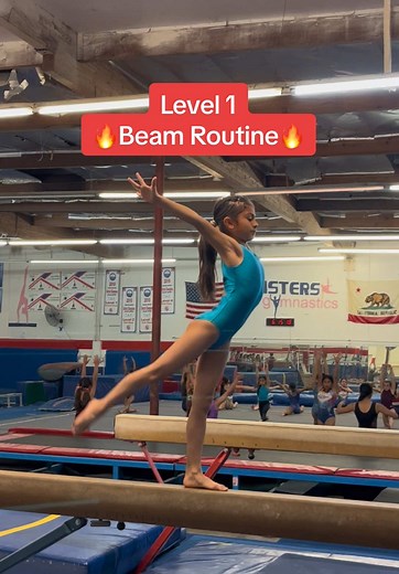 Beam routine LEVEL 1 🔥 #beam #discipline #gymnasticsusa #gymanstics #gyminspiration #routine #girls #coachgymnastics