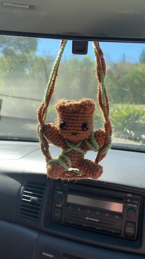 Baby groot friend for your car Link to etsy pattern in bio #groot #babygroot #crochet #crochetbabygroot #gradiansofthegalaxy #crochetgifts #gotg #gotgvol3