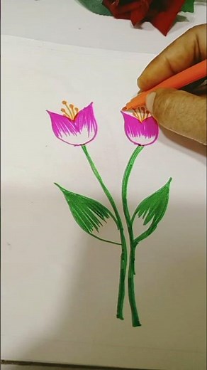 stunning flower drawing 🌷art for beginners 🌷