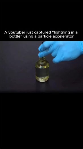 techyoudaily on Instagram: "This is what “lightning in a bottle” actually means. A YouTuber used a particle accelerator to fire high energy electrons into a clear spinning acrylic tube, building up charge inside the plastic until it finally discharged. That release creates branching lightning like patterns called Lichtenberg figures, basically frozen paths showing how electricity traveled through the material. It looks like real lightning trapped inside the tube. The twist is the cylinder. These