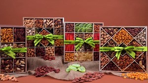NUT CRAVINGS - Holiday Christmas Mixed Nuts Gift Basket in Reusable Wooden Tray + Green Ribbon (12 Assortments) Xmas Treats for Adults, Food Arrangement, Healthy Snack Care Package, Kosher