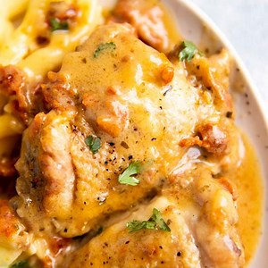 These Instant Pot Chicken Thighs are cooked in a creamy and delicious sun-dried tomato sauce. They’re quick and easy to make in an electric pressure cooker for a simple weeknight dinner! GET THE RECIPE: https://www.savorynothings.com/instant-pot-sun-dried-tomato-chicken-thighs/ | Savory Nothings