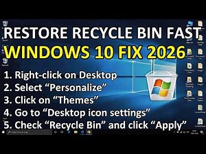 How to Restore Recycle Bin Icon on Desktop Windows 10 (2026 Working Fix)
