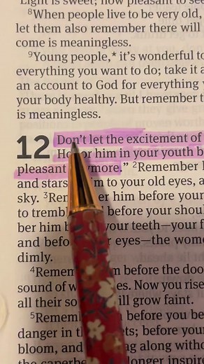 Ecclesiastes 12:1 serve God while your young! | ecclesiastes