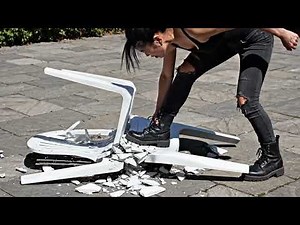 Plastic Chair Stomp & Snap | Crunching ASMR Sounds