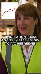 60K views · 1.2K reactions | UK inflation rose to 3.5 per cent in the year to April 2025, up from 2.6 per cent in March, according to the Office for National Statistics. The jump from 2.6 per cent in March marks a sharp rise in the cost of living for households. Reacting to the news, Chancellor Rachel Reeves said the figures were 'disappointing.' #Inflation #ONS #Money #Economy #RachelReeves #Labour #ukpolitics #GBNews | GB News | Facebook