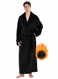 Mens Robe, PUTUO Robes for Men, Cozy Warm Soft Fluffy Fleece Bathrobe, Fuzzy Luxury Spa Dressing Gown for Men Gifts with Pockets
