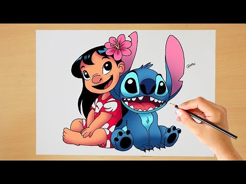 Drawing Stitch and Lilo |How to Draw Stitch and Lilo Step by step | (Easy Drawing)