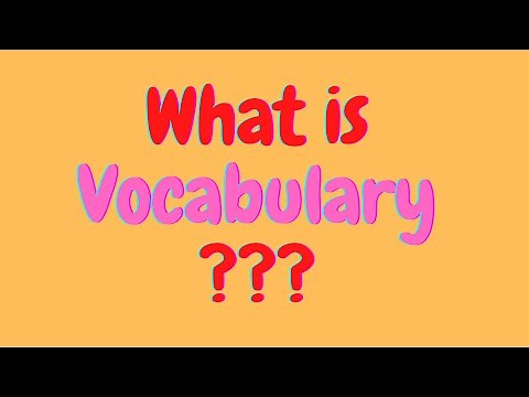 What is vocabulary ? Vocabulary definition || English vocabulary||