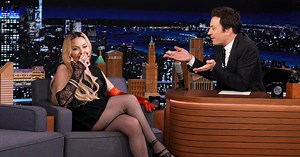 Madonna Climbs on Jimmy Fallon's Desk and Flashes 'Tonight Show' Audience