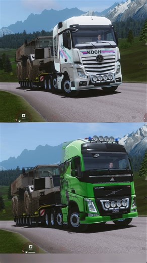 Volvo vs Mercedes hard climbing test 💀 #toe3 #truckersofeurope3 #trucksimulator #gaming #respect