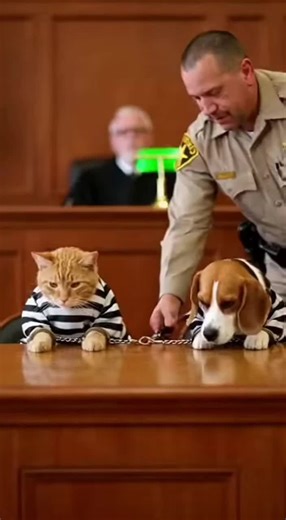 The Cat and the Dog Leaving the Court… Case Closed! 🐱🐶⚖️ #c#catf#funnycatc#catsoftiktokc#cutecatfyp