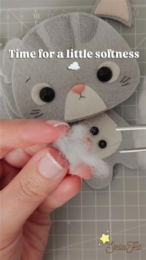 Felt Cat Pattern PDF, Sewing Tutorial, Plush Cat Keychain Pattern, DIY Cat Ornament, Step-by-Step