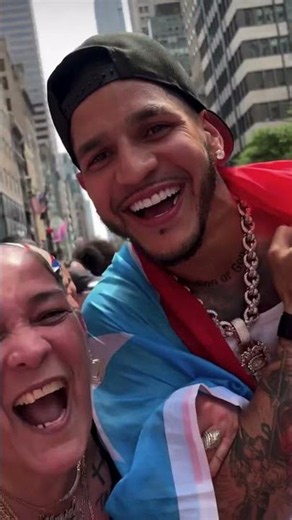Edgar Berlanga TURNS UP at the Puerto Rican Day Parade 🇵🇷 #Boxing #Shorts