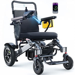 WalkFeel Folding Electric Wheelchair, 15mi Long Range, 330lb Capacity, for Adults