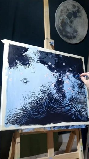 “Rain Drop Ripple Acrylic Painting | Easy Canvas Painting Tutorial”#art #arcylicpainting