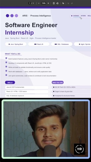 ARIS Hire Software Developer Intern 2025, 2026 #jobsearch #ARIS