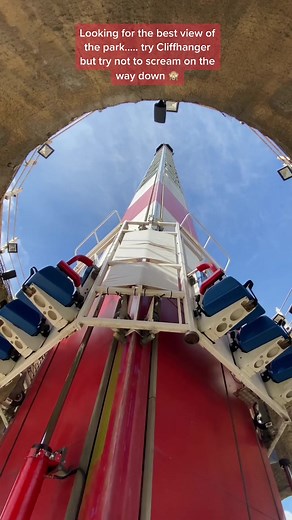 Try not to scream on the way down 🙈 #thrillride #dropride #scaryride #highride #themepark #flamingoland #flamingolandresort #cliffhanger #rides