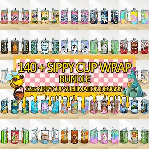 140  Sippy Cup Wrap Sublimation Designs, 12 Oz Sippy Cup Bundle Wrap, Sippy Cup Design Png, Sublimate Designs Download - Etsy