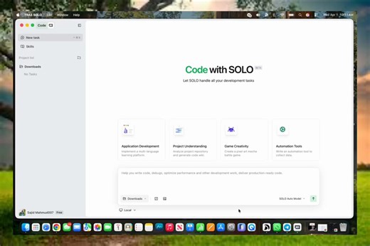 Here’s what makes TRAE SOLO powerful:• Works on Desktop + Web• Supports understanding various file types : code, docs, data, images, presentations• Smart chat → runs tasks & generates outputs• Able to run multiple tasks simultaneously in the cloud.It’s more like an AI operator than a tool.