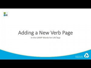 How To | Add a New Verb Page in the LAMP Words for Life App