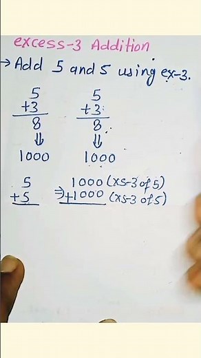 excess-3 addition #numbersystem #addition #shorts