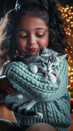 Kitten’s First Christmas Gift Ever 🎅❤️
