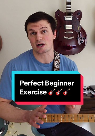Perfect guitar exercise for beginners #guitartok #guitarlesson #guitarmusic