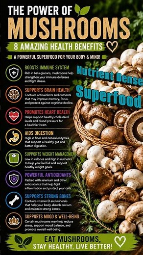 The Power of Mushrooms 🍄 | 8 Amazing Health Benefits You Need to Know!