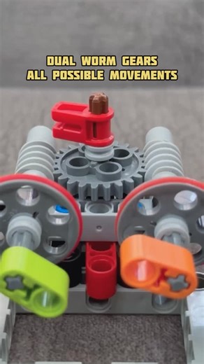 Dual Worm Gears All Possible Movements #lego #legotechnic #gears #gearbox #mechanical #mechanism #creative | Bricks Master Builders