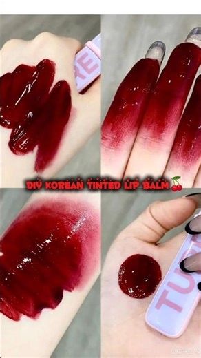 DIY Korean Tinted lip balm at home🍒🎀#korean #lipbalm #glowup #beautytips #fypシ #shorts
