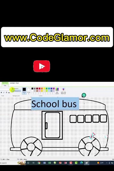 Learn How to Draw a School Bus in MS Paint Tutorial