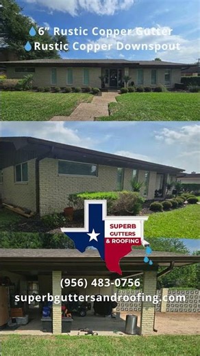 Rustic Copper Gutters Installation | Rio Grande Valley TX | Superb Gutters & Roofing