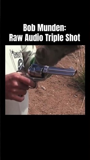 Single action revolver triple shot. Cowboy gun tricks with Bob Munden