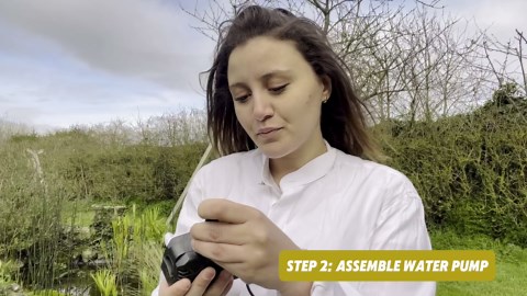 Antfraer 25W Solar Pond Filter with Fountain Pump, Pond Filters for Outdoor Ponds with 16.5Ft Cord Length/6.6Ft Tubing for Ponds, Fish Tank, Wildlife Garden, Fountains, Waterfall Water Feature