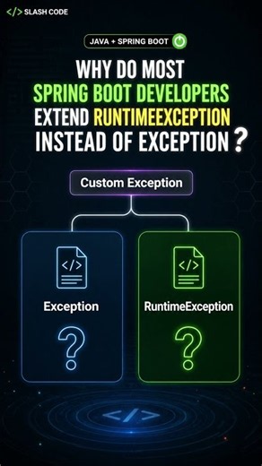 RuntimeException vs Exception in Java — Which One Should You Use? 🤯 #springplatform #springboot