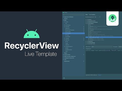 RecyclerView Adapter as Live Template - Android Studio Tutorial