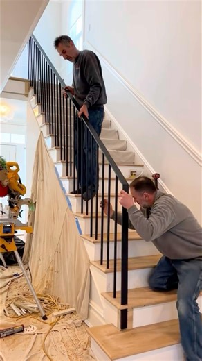 Installing modern metal rails #foryou #custom #interiordesign #homedecor #usa
