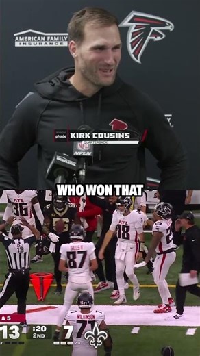 "Just lower the shoulder and may the best man win" - Kirk Cousins 😤 #nfl #atlantafalcons